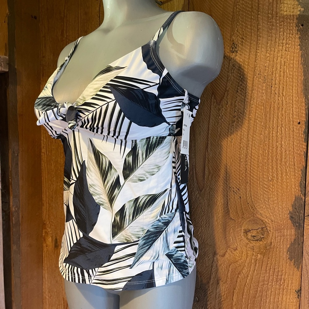 New LA BLANCA TANKINI swimsuit top FLORAL RESORT VACTION BEACH SWIM WEAR sz 8 - Picture 2 of 6